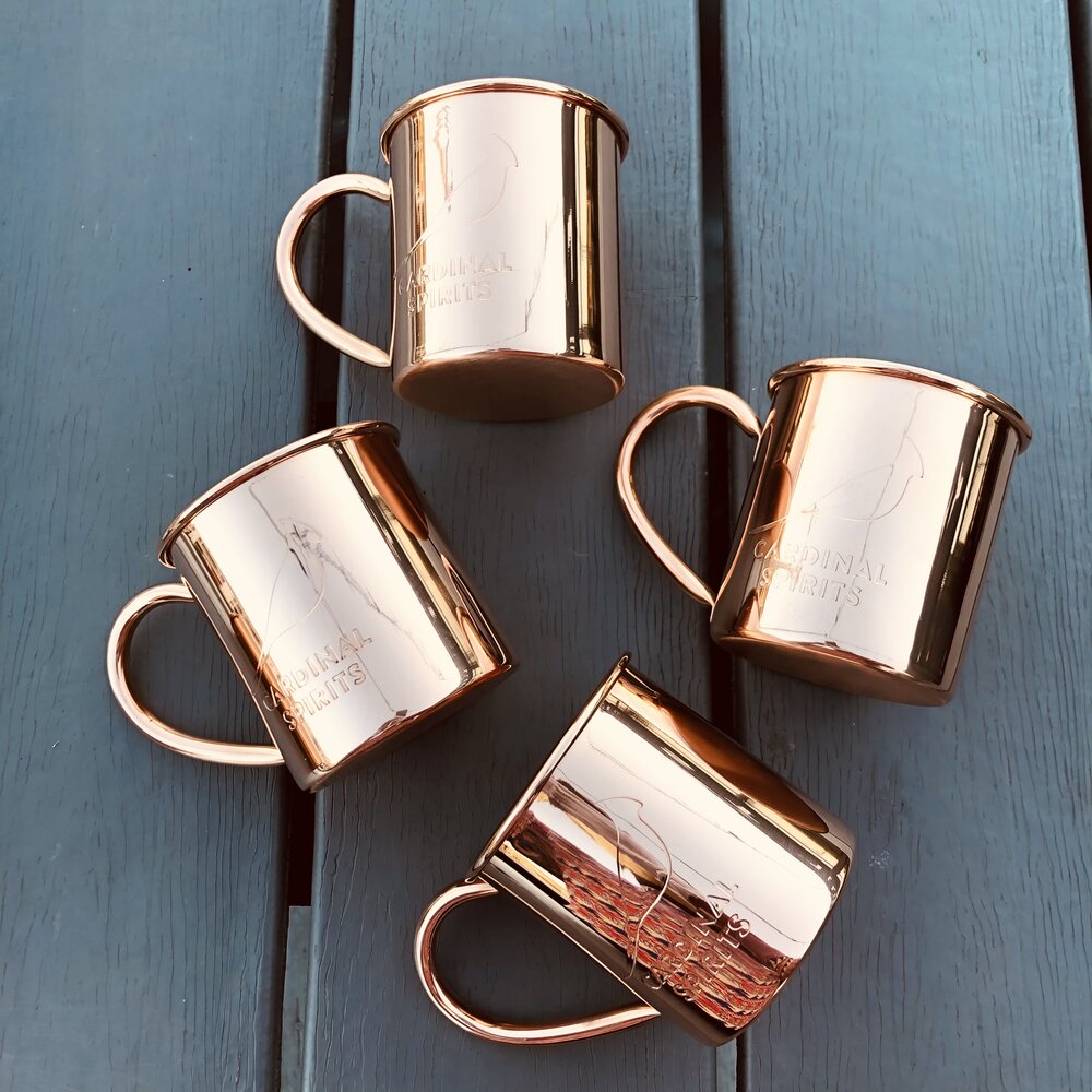4 Solid Copper Cardinal Spirits Moscow Mule Mugs — Cardinal Spirits
