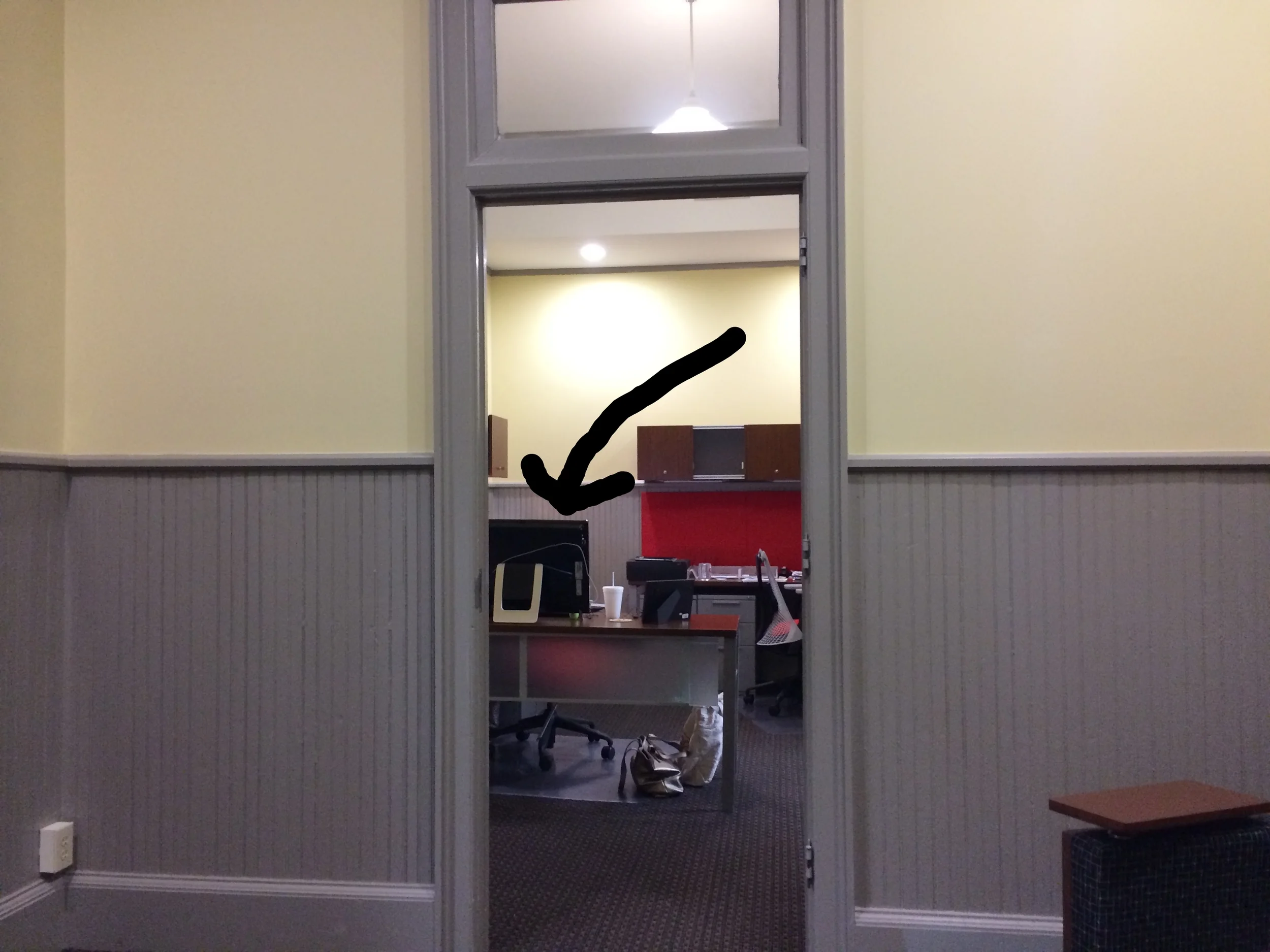Arrow = my desk :)