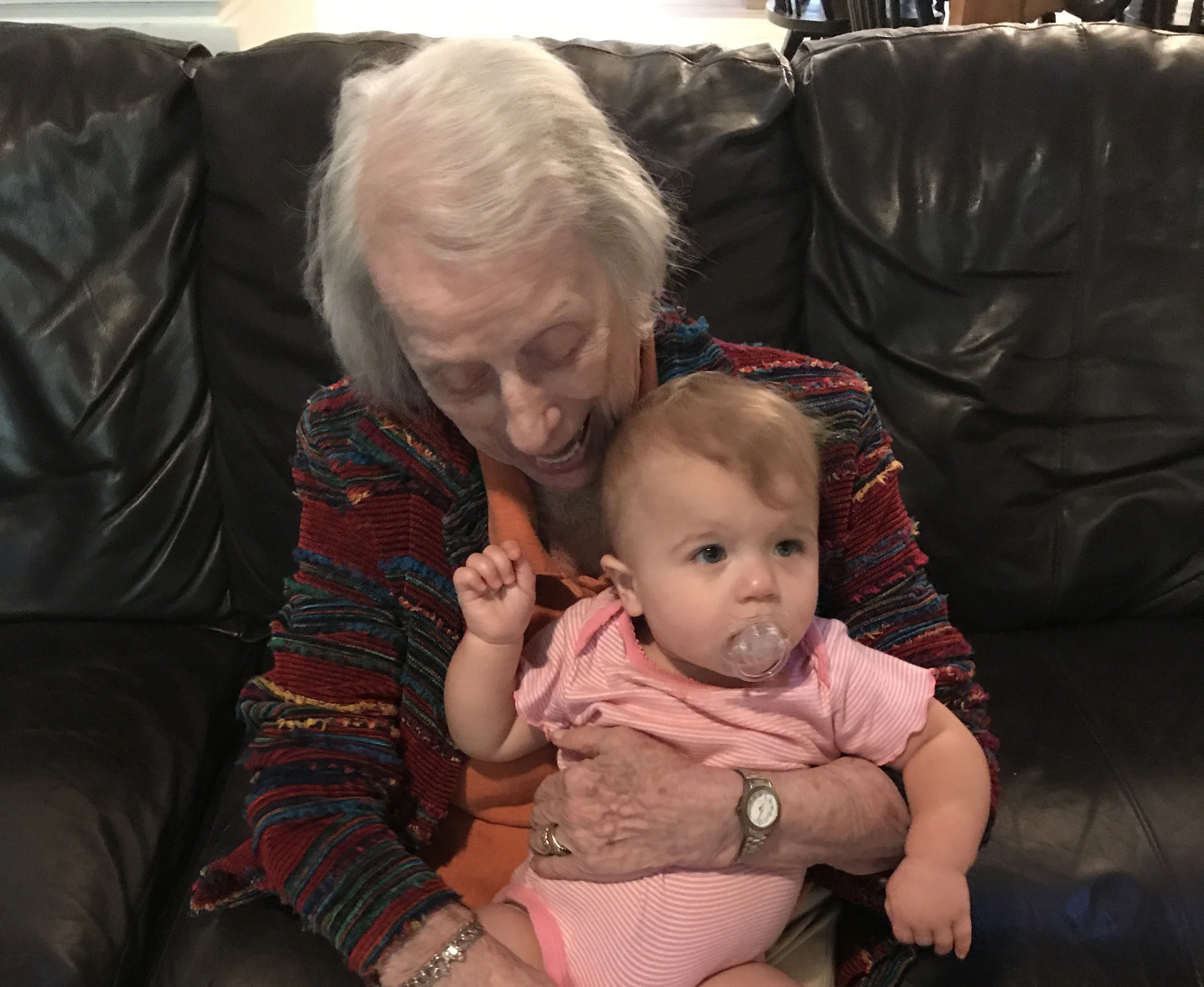 Brighten with my grandma. My grandma will be 95 in November and my grandpa is 96. They still live in the house my mom grew up in and my grandpa still drives. They're incredible.