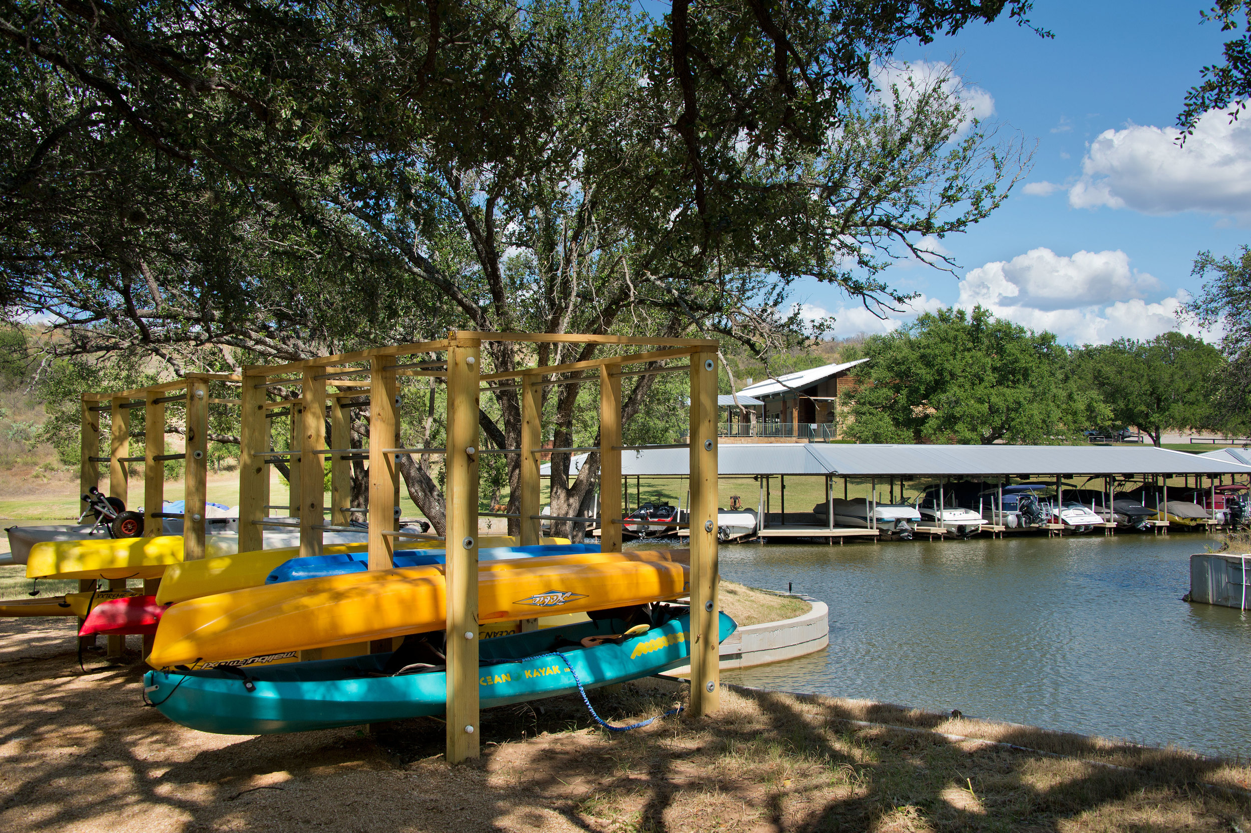 Kayak and Paddle Board Storage at the Marina at Trails of Horseshoe Bay