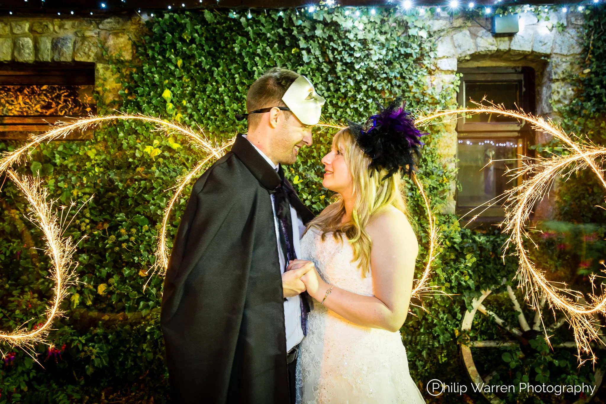 Night Wedding Photo Sparklers