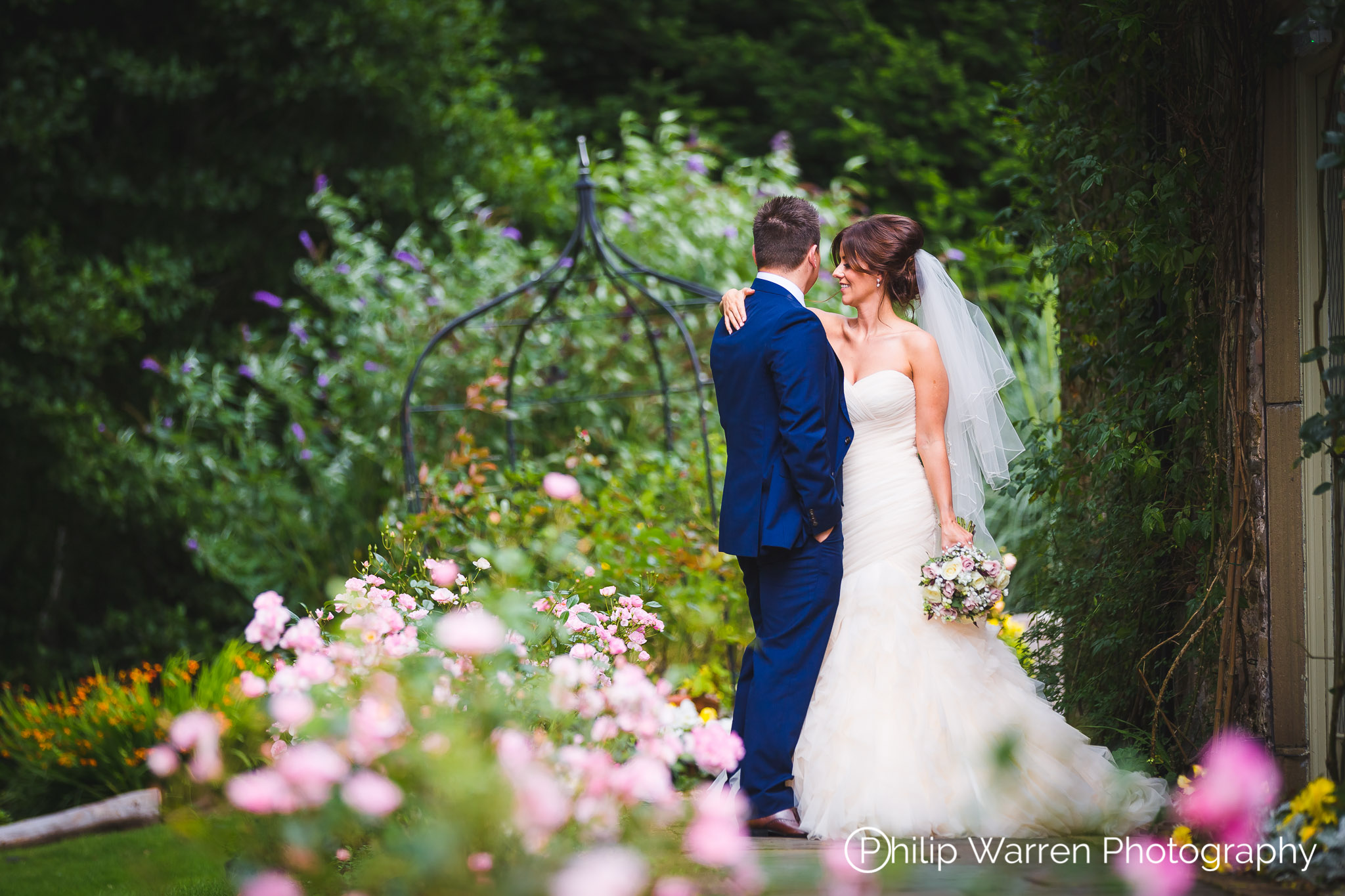 Bride and Groom in Miskin Manor Wedding