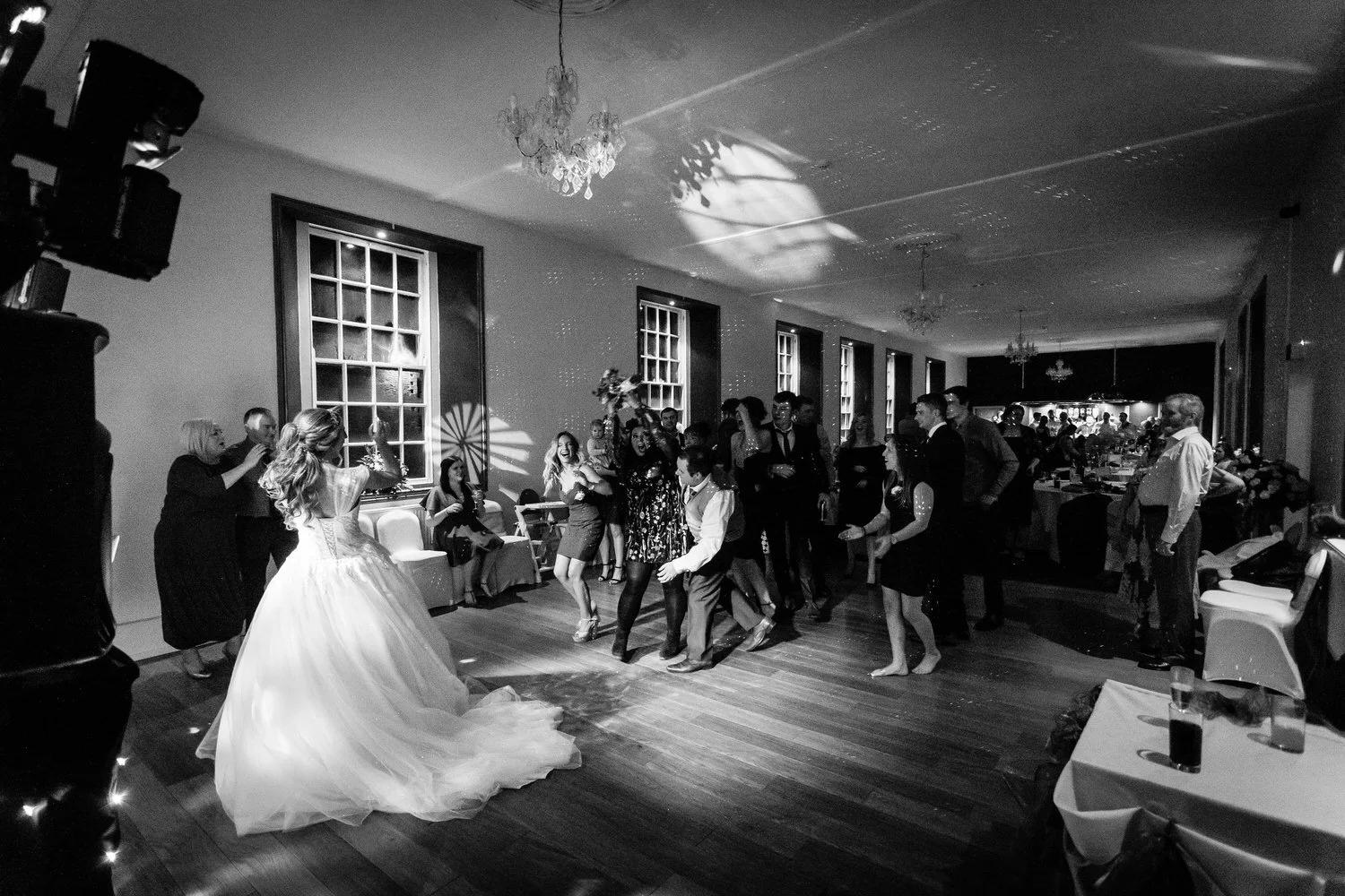 catching the bouquet after the wedding