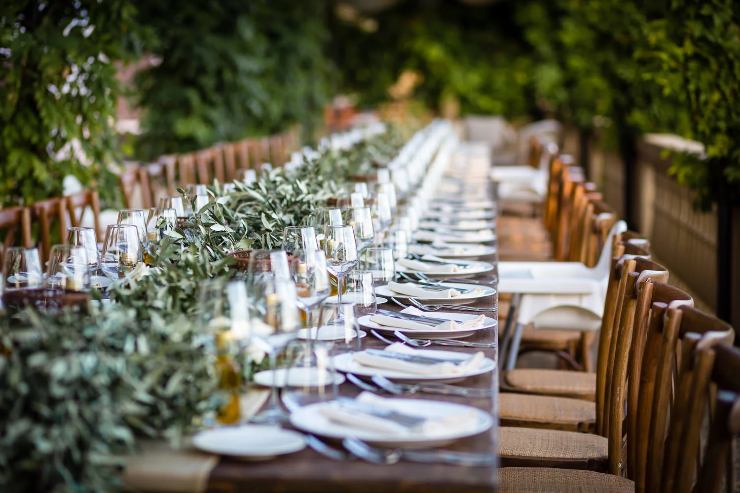 Wedding breakfast setup at this tuscany wedding