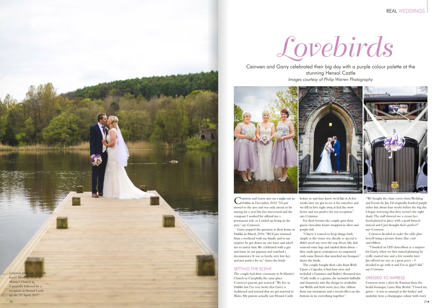 wedding magazine cover at hensol castle