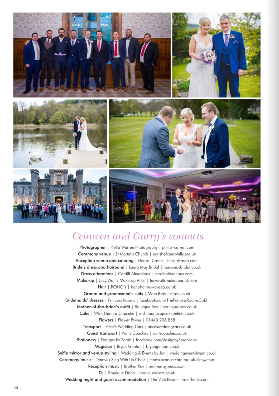 wedding at hensol castle magazine feature