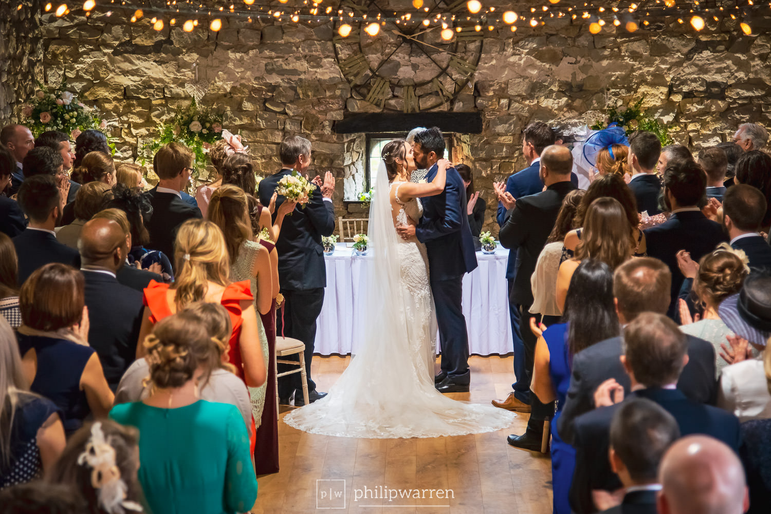 the first kiss as a married couple at pencoed house estate