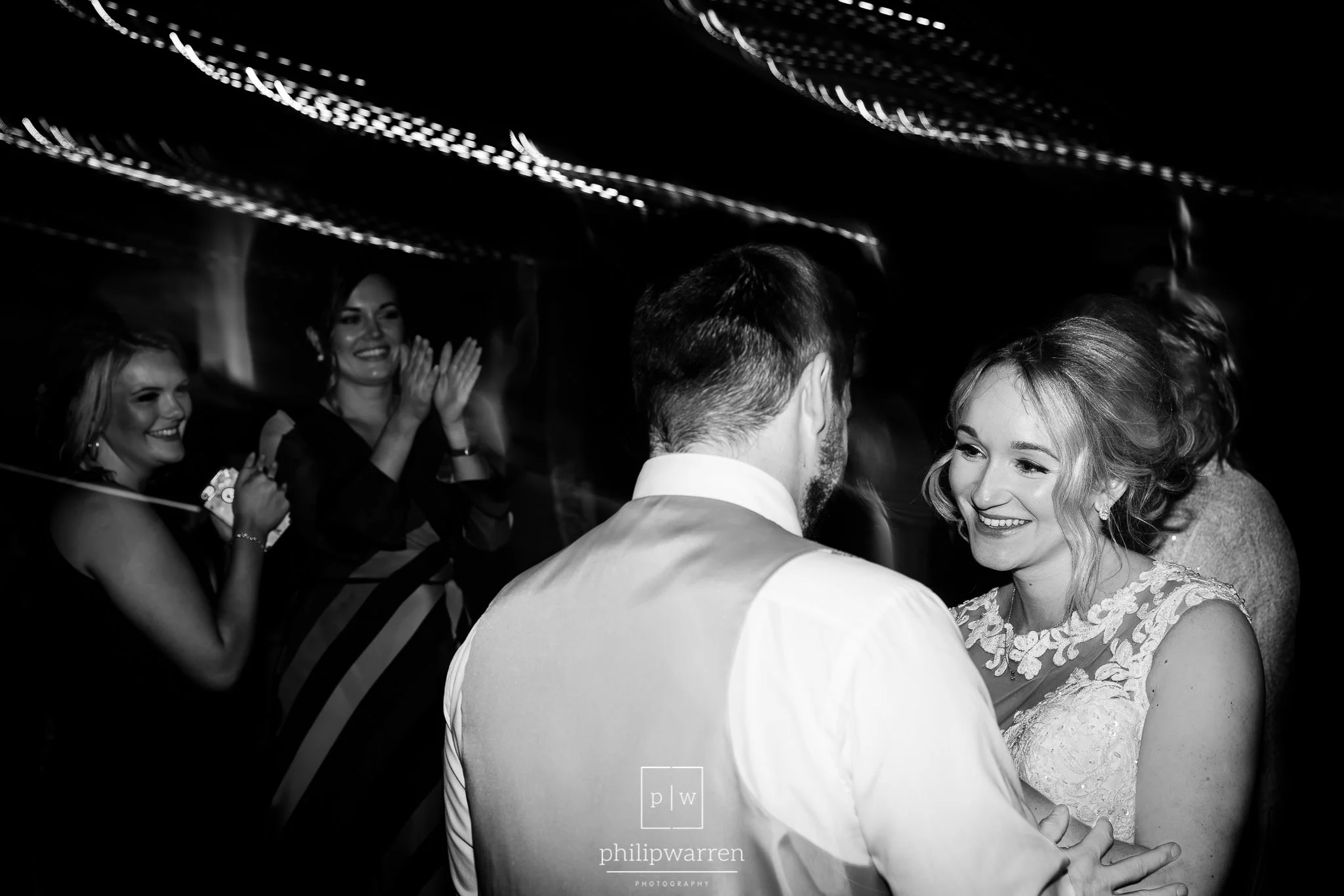 wedding reception dancefloor at oxwich bay hotel