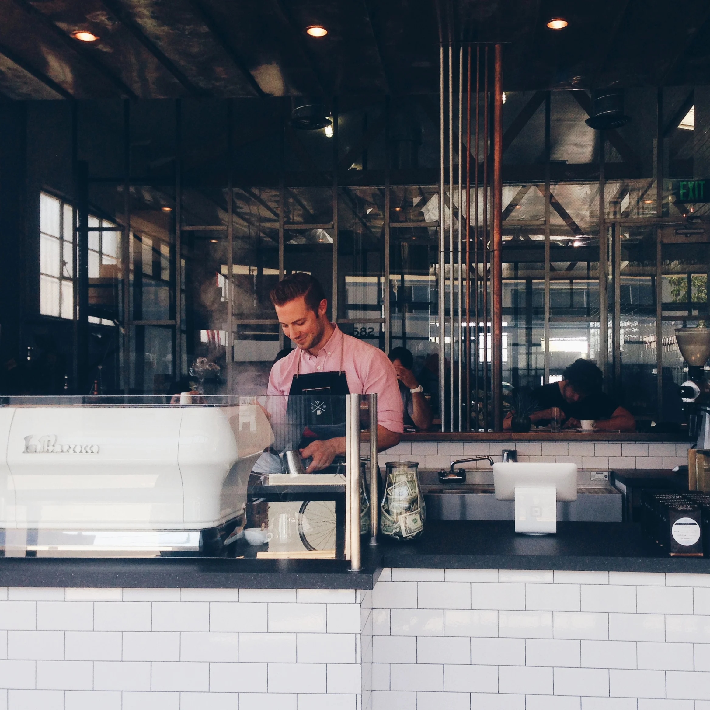 Things I am always grateful for- good friends and great places (Handsome Coffee, Drew, and Elliott) 
