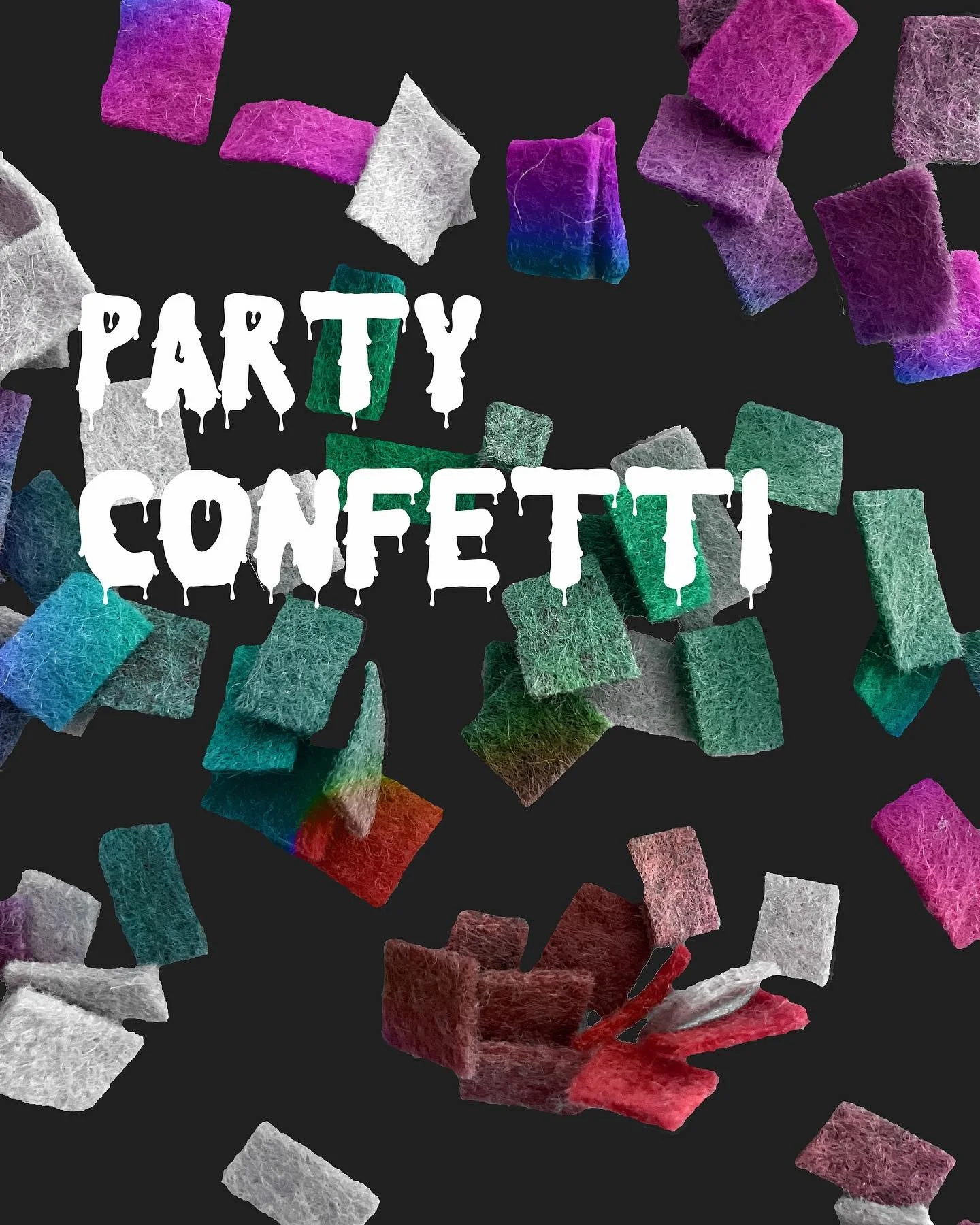 Party confetti. 100% wool felt, hand cut. Booth 119 @merchantsquare 🤘🏼