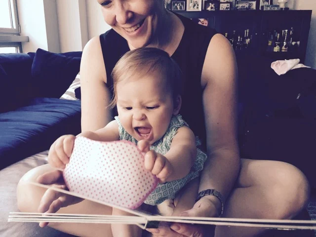 Excited book baby