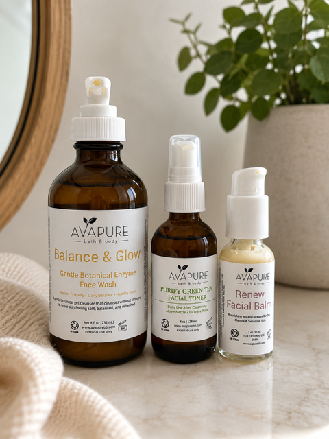 3 piece skincare bundle for combination skin to balance and brighten