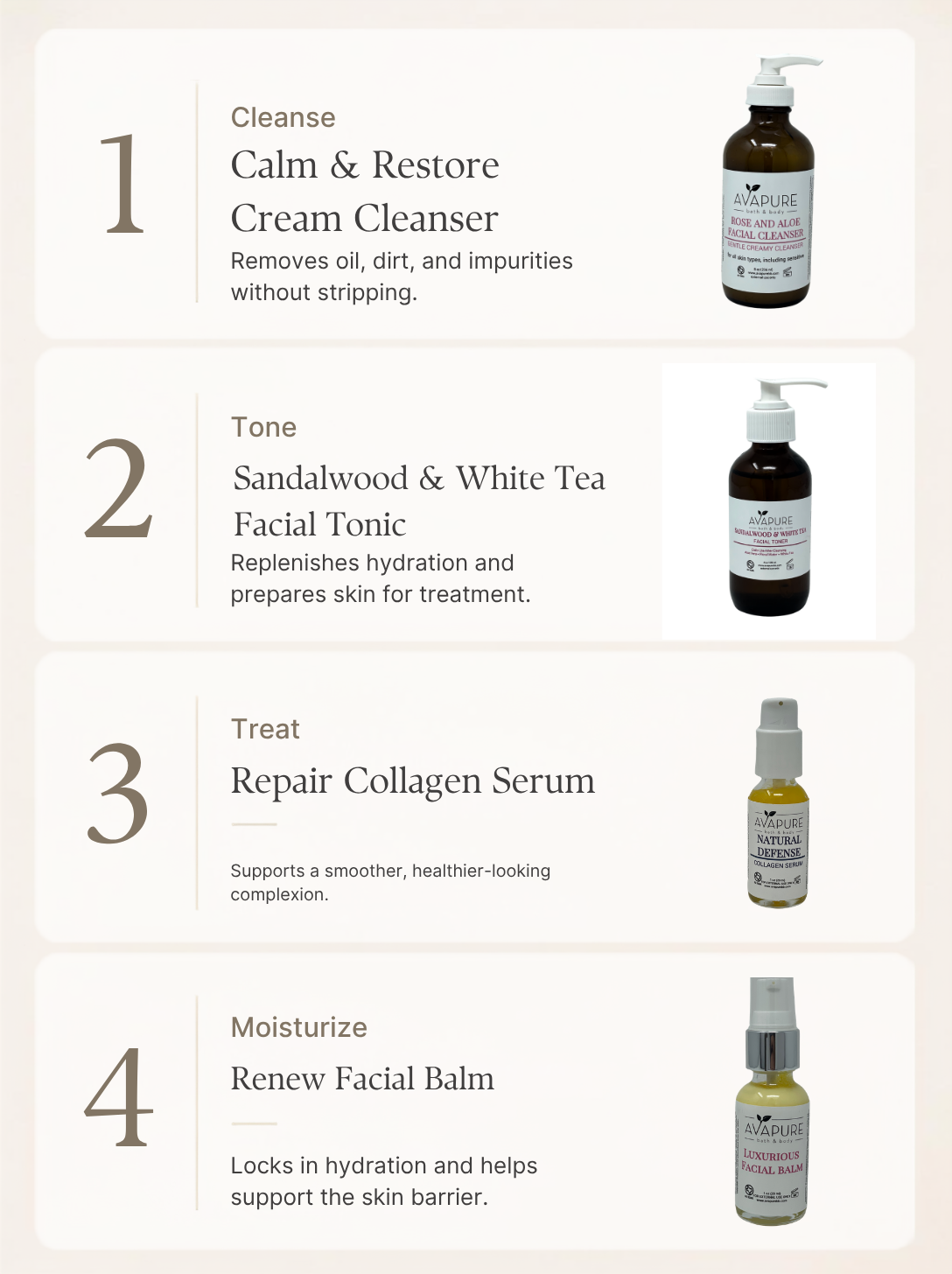 Avapure skincare routine for senstive skin