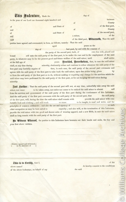 A Shaker contract of indenture