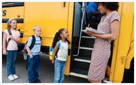 Kids get on a school bus for a field trip. Would you enjoy being a chaperone?