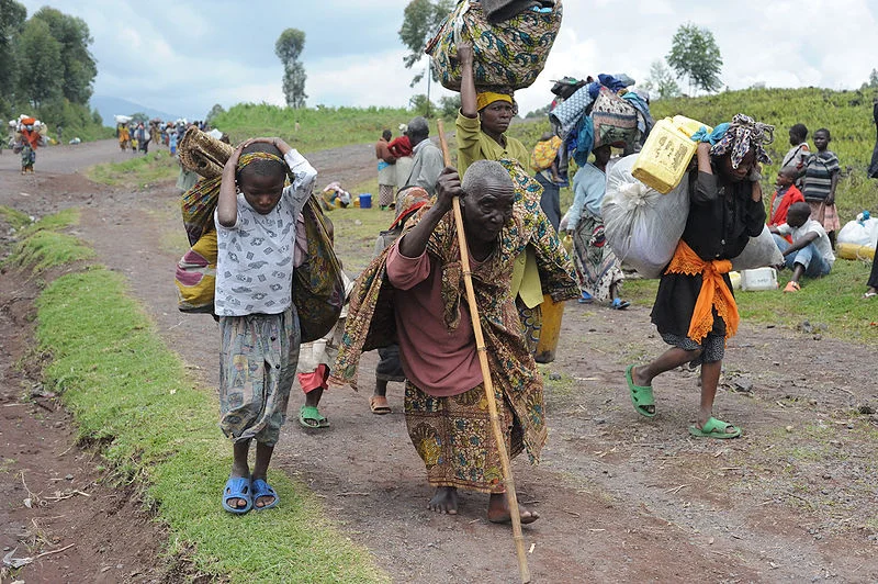 Refugees fleeing Kibati, Democratic Republic of Congo (source: Julien Harneis)