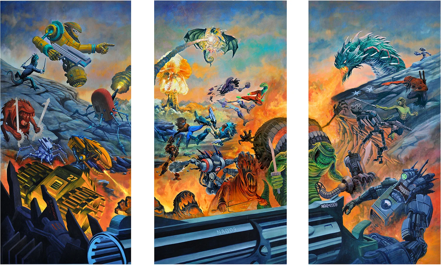 Image in tryptich sections, (72" x 36" each) x 3
