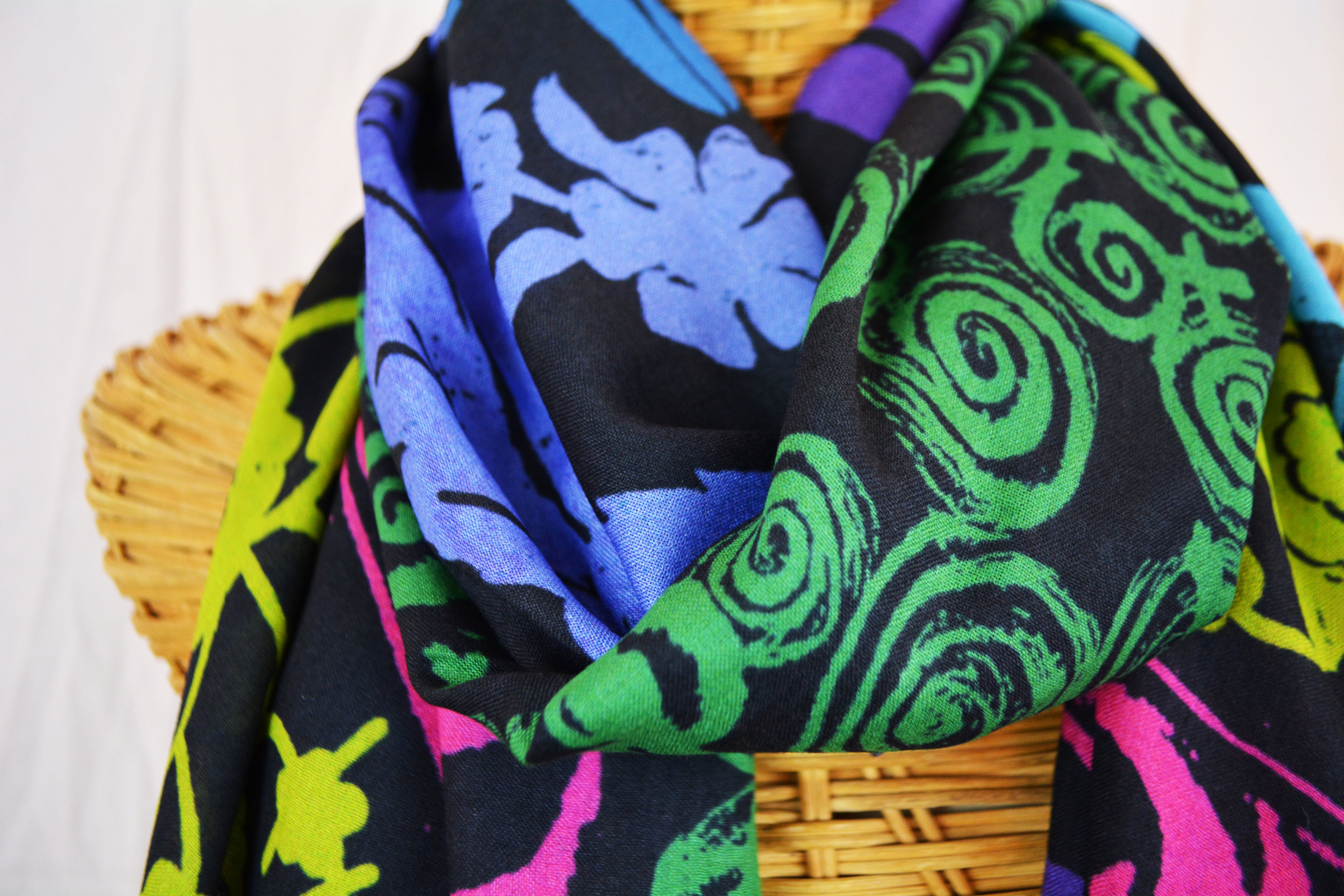 Color Female Flower Power Pam's Pashminas & Exotic Scarves