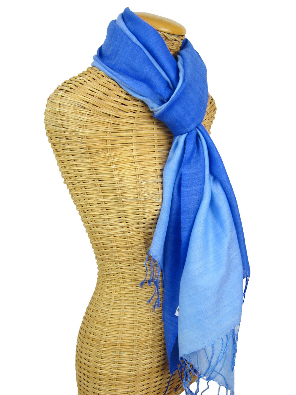 Blue & Turquoise Wool Ombre Large Animal Print Scarf — Pam's