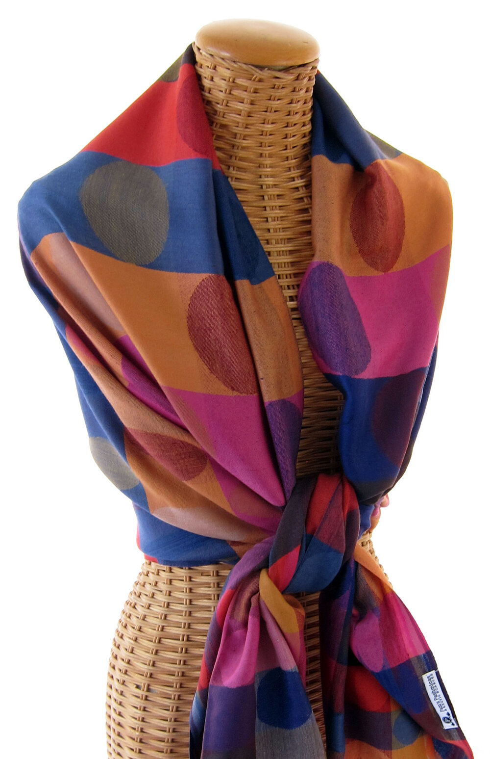 Scarf multicolor with red, camel, orange and black. - TopU-Up