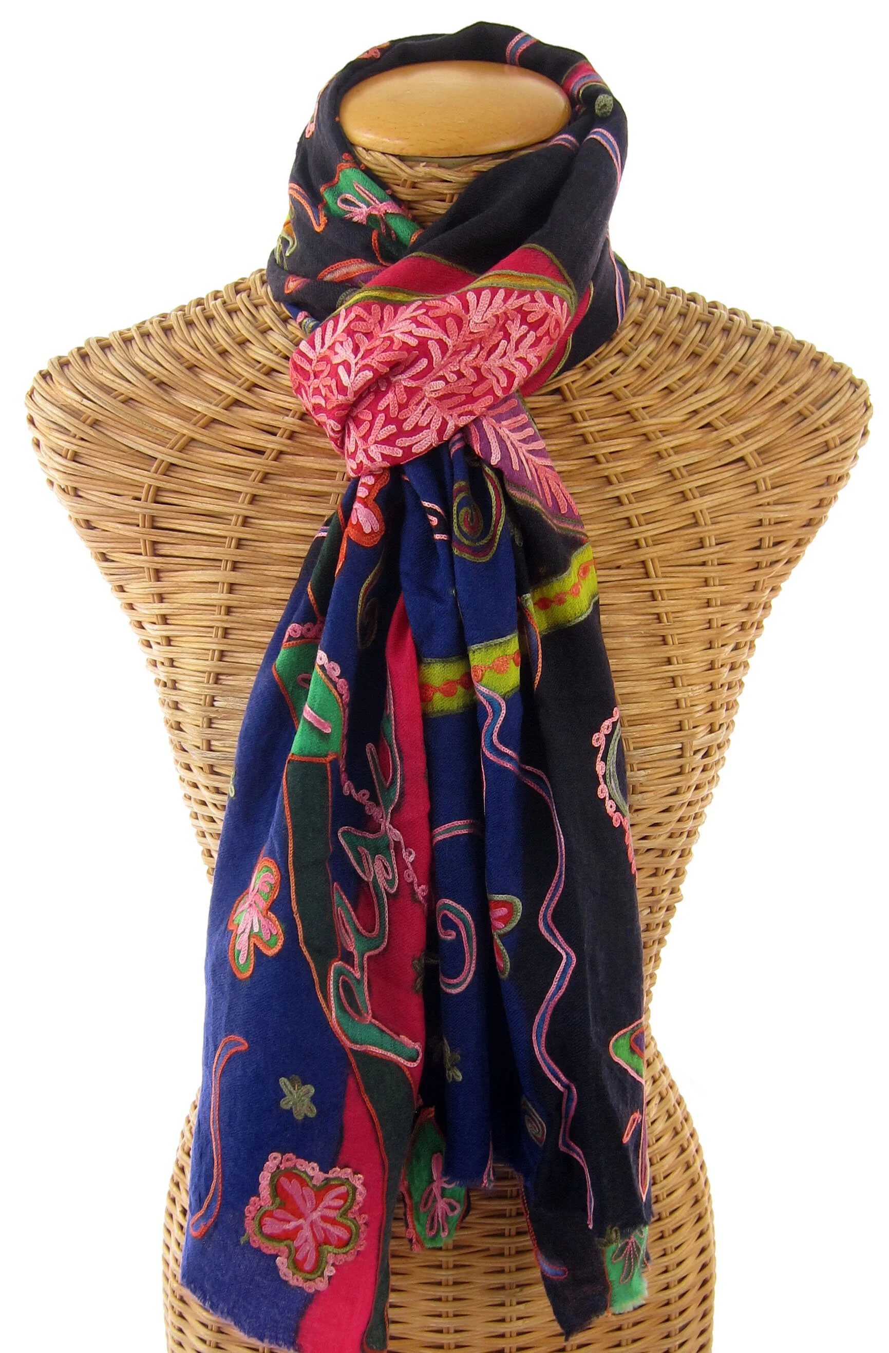 Black, Blue & Fuchsia Peace ScarfIMG_2666 2.jpg