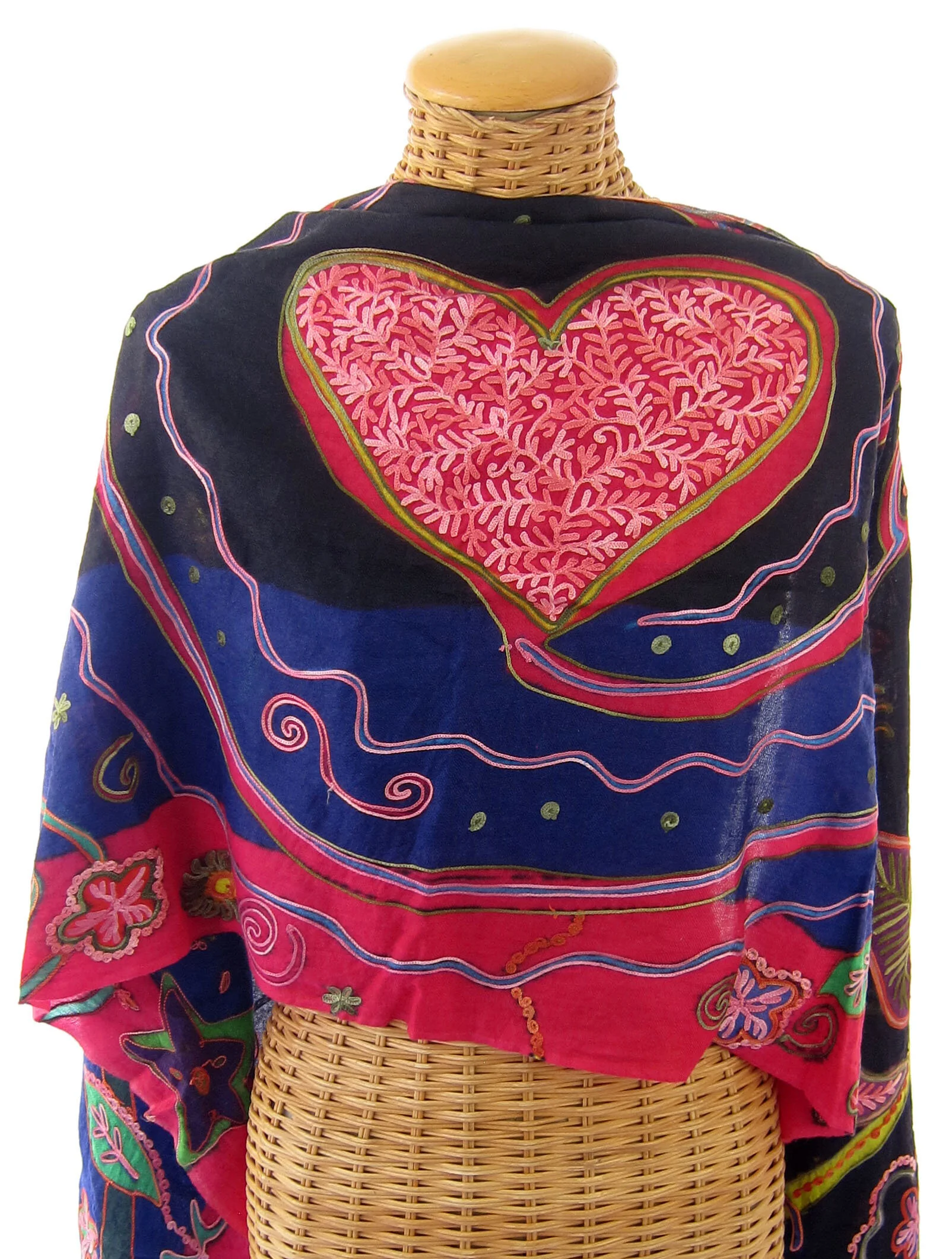 Black, Blue & Fuchsia Peace ScarfIMG_2673.jpg