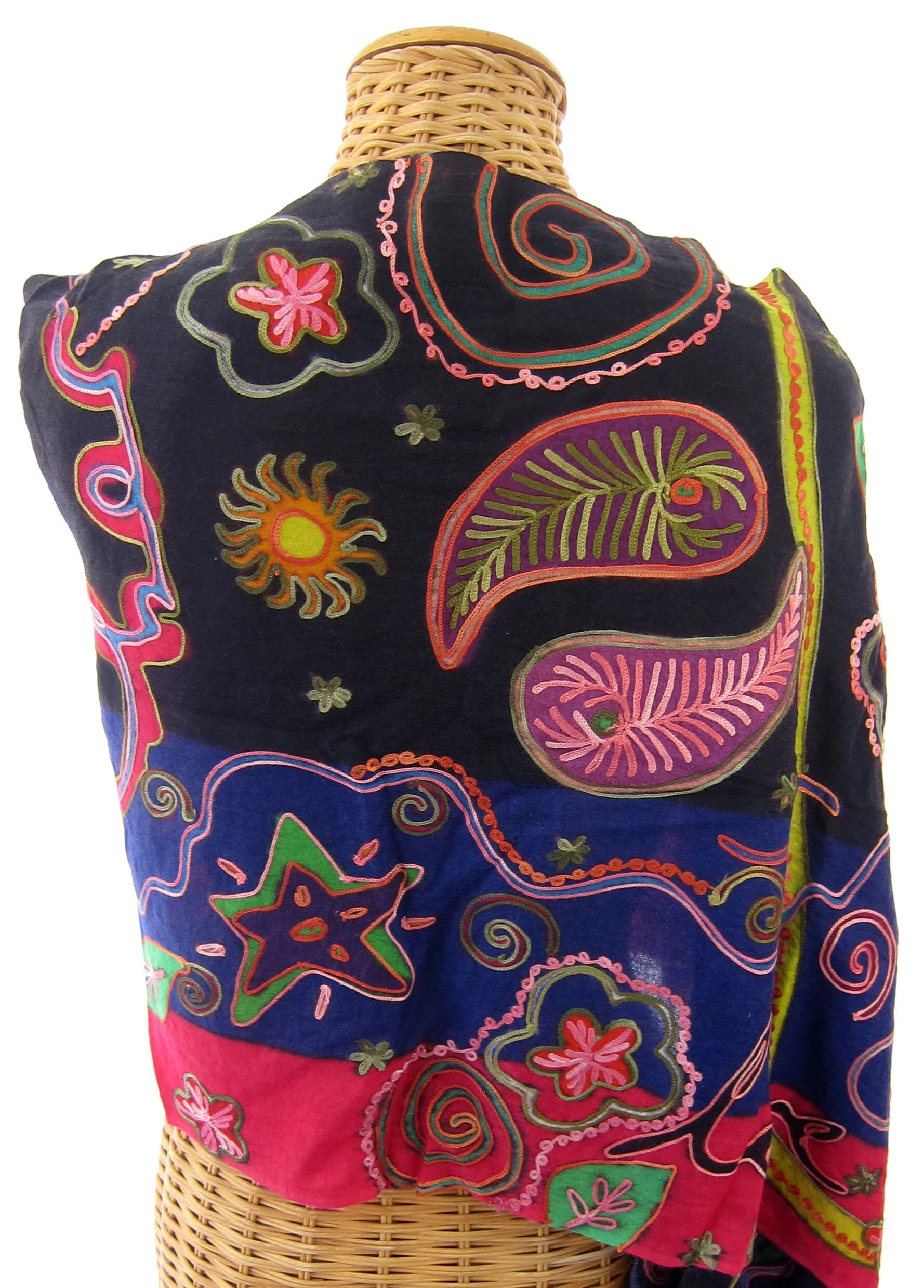 Black, Blue & Fuchsia Peace ScarfIMG_2677.jpg