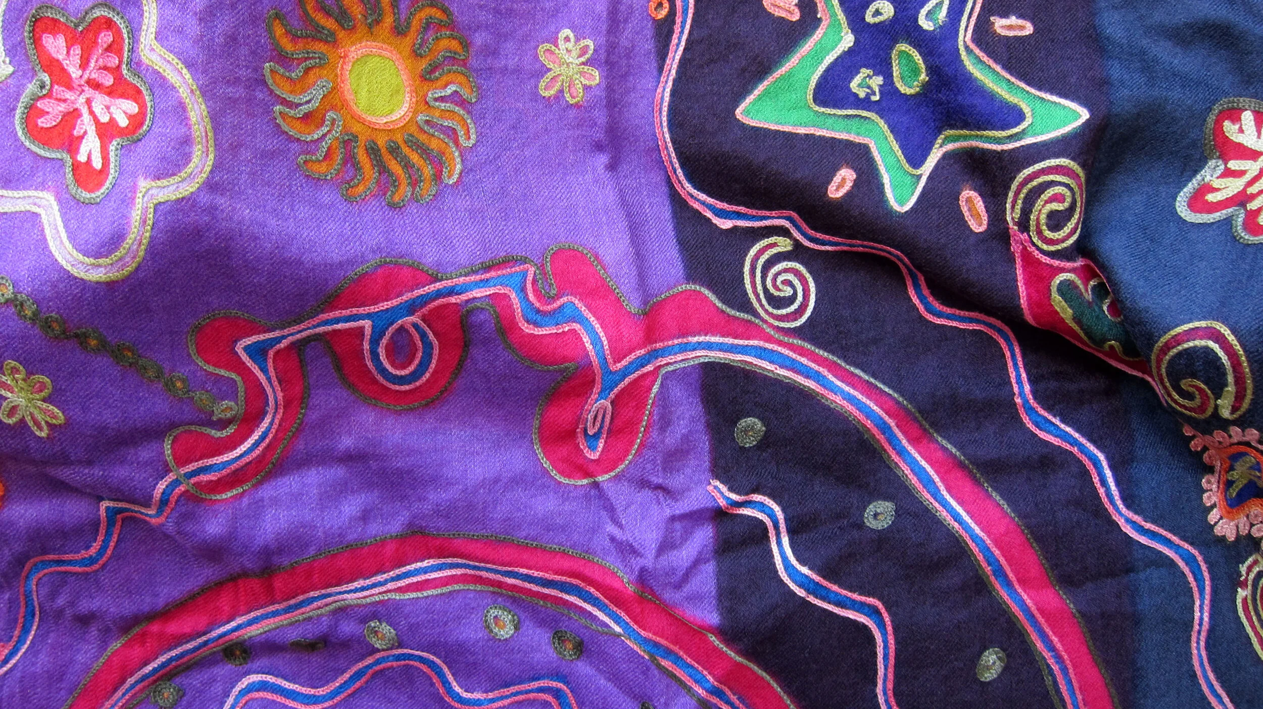 Purple, Black & Coral Peace ScarfIMG_2656.jpg