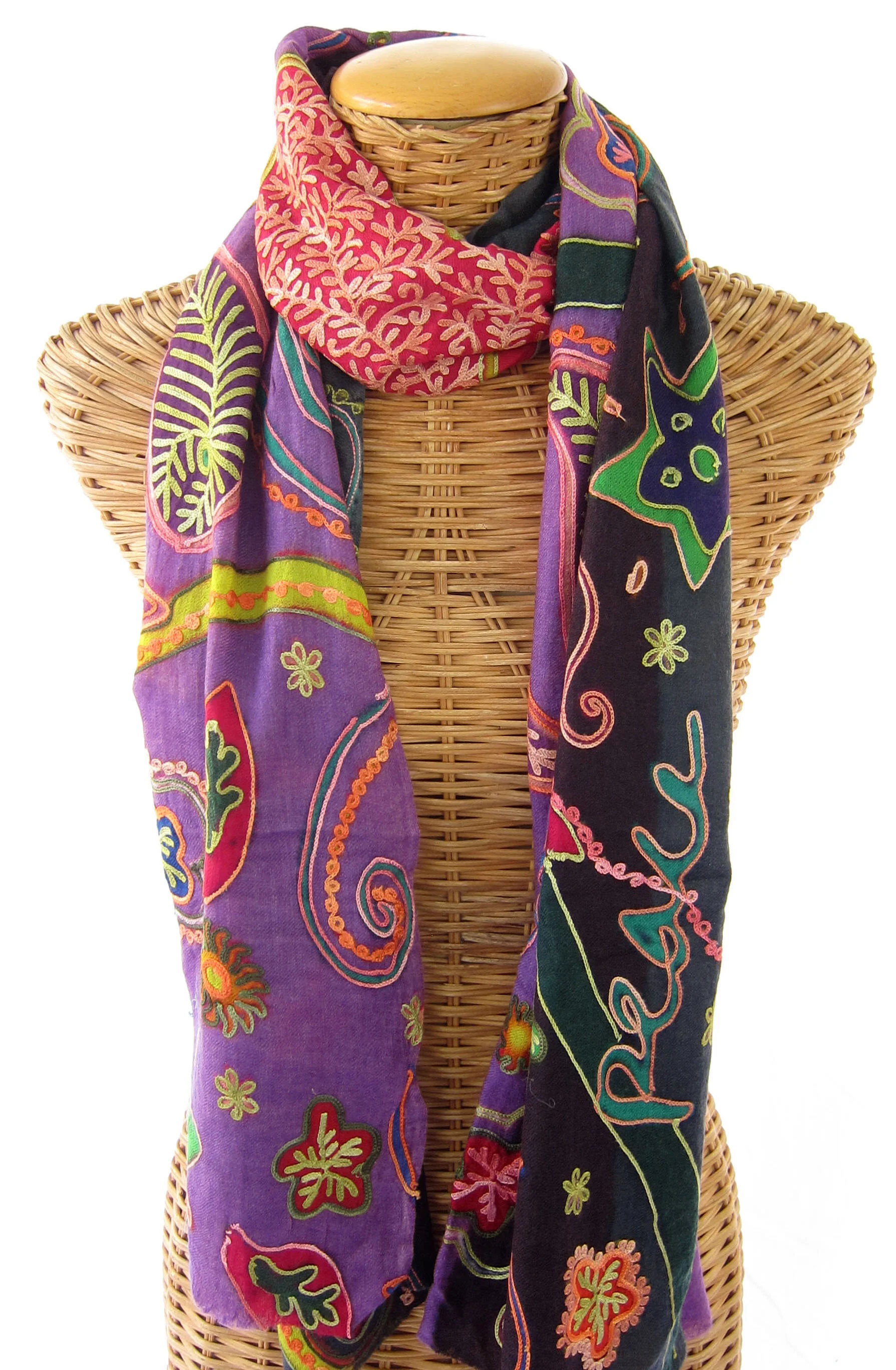 Purple, Black & Coral Peace ScarfIMG_2631 2.jpg