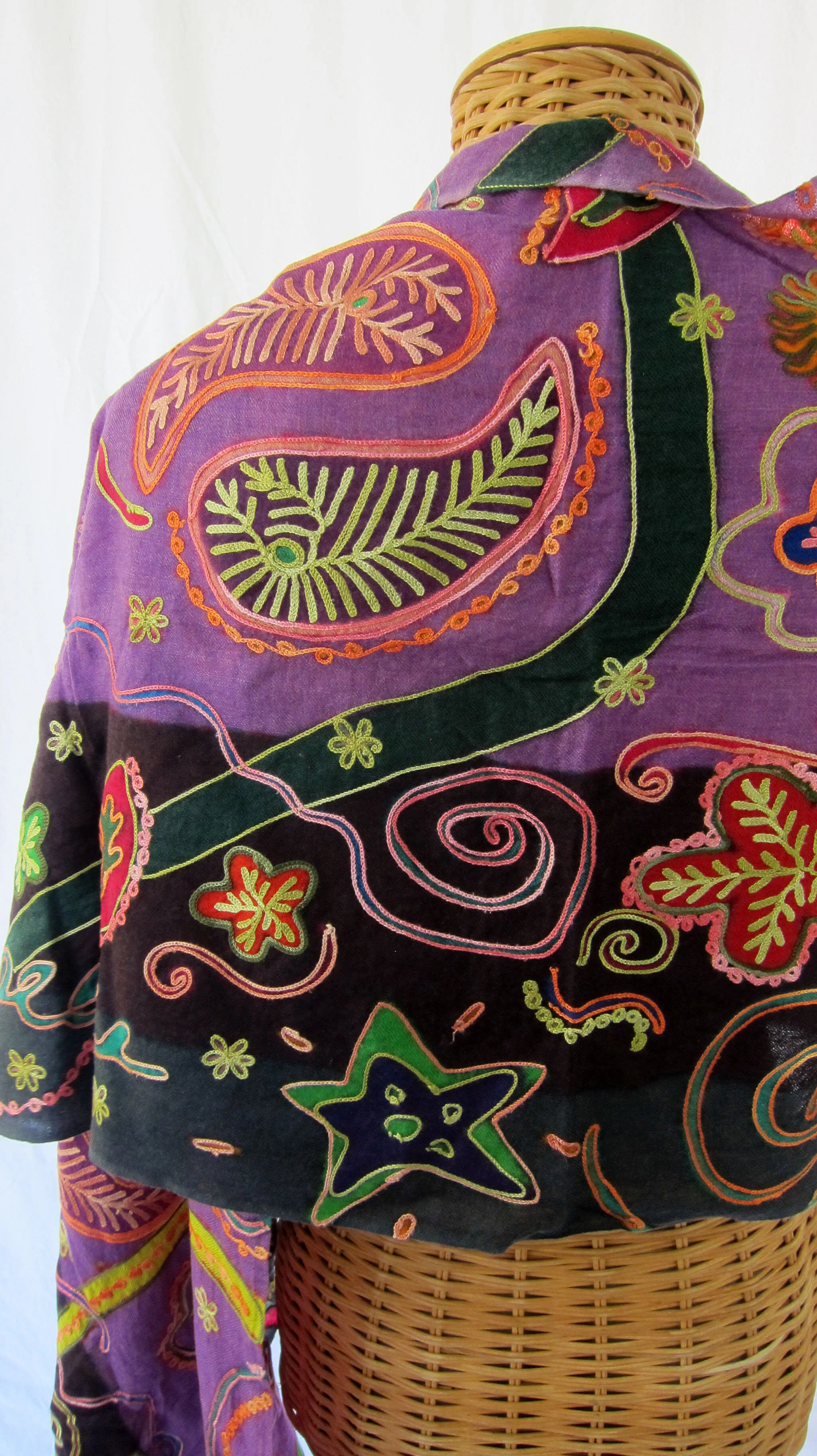 Purple, Black & Coral Peace ScarfIMG_2651.jpg