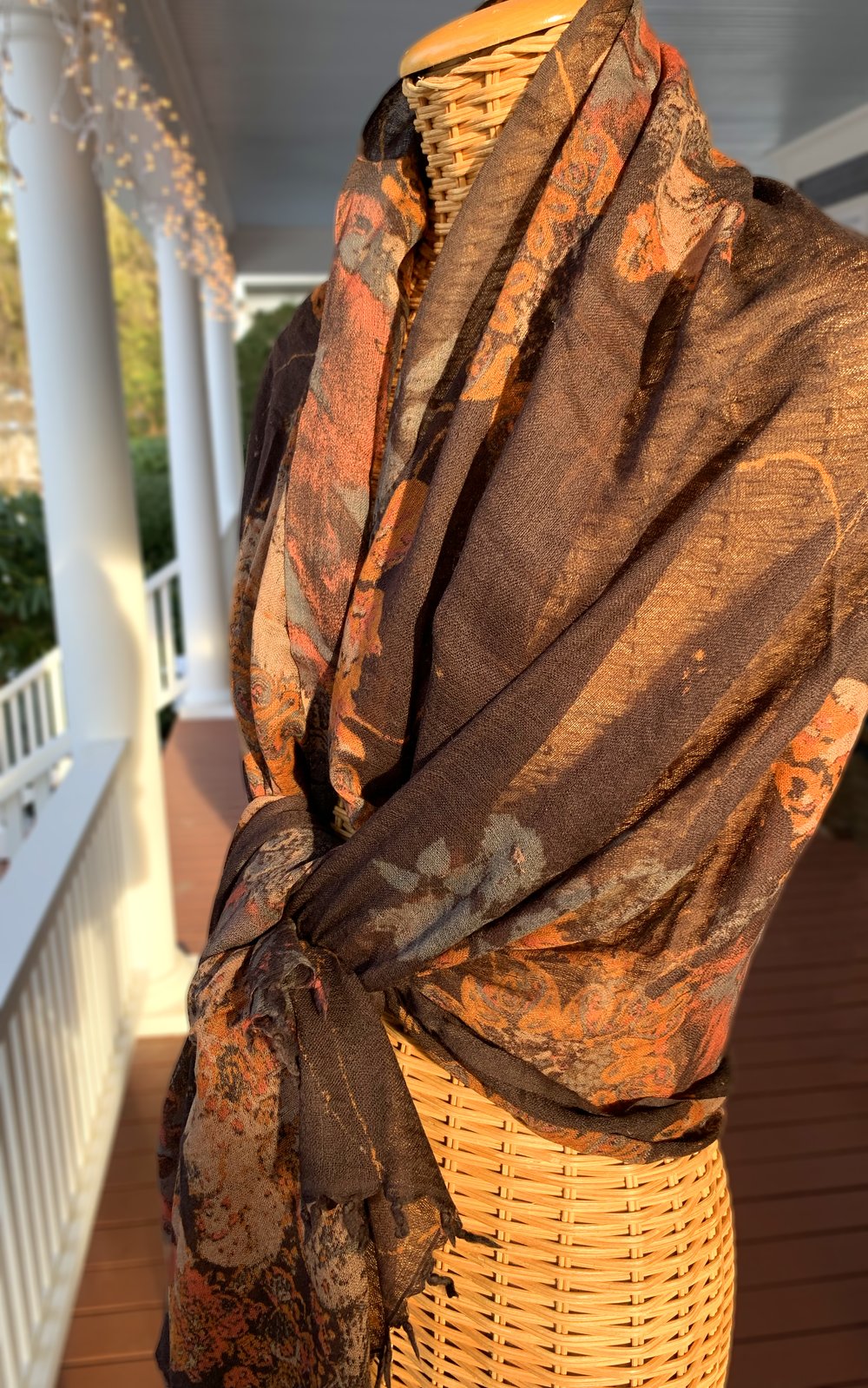 Black, Brown & Rust Hand-loomed Merino Wool Scarf — Pam's Pashminas &  Exotic Scarves