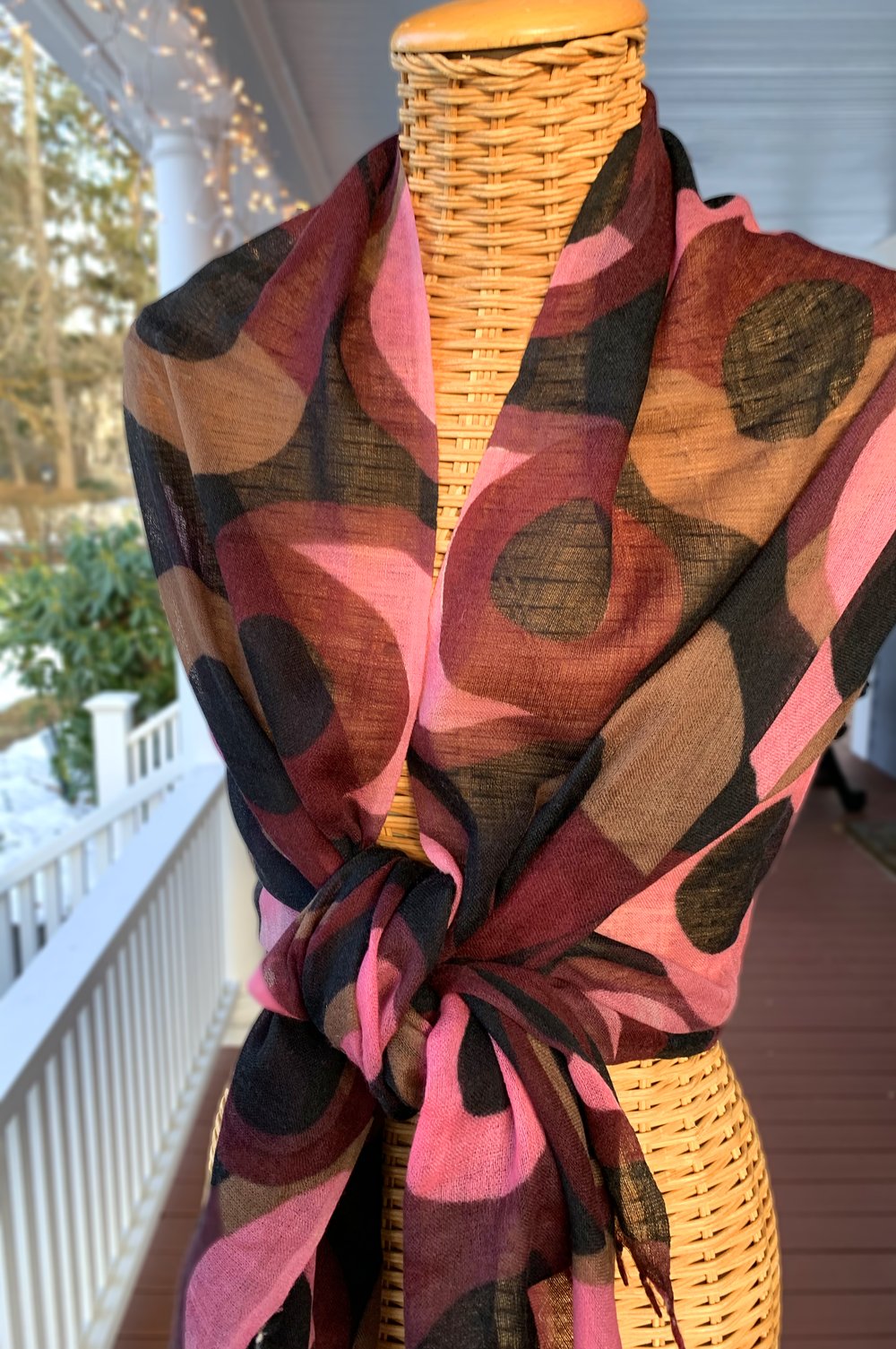 Black, Burgundy, Pink & Brown Hand-loomed Merino Wool Scarf — Pam's  Pashminas & Exotic Scarves