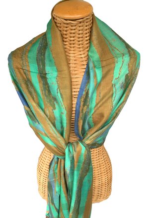 Black, Cream, & Brown Small Mulberry Silk Scarf — Pam's Pashminas & Exotic  Scarves