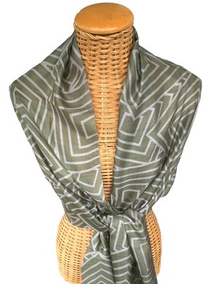 Blue, Brown, & Green Stripe Small Mulberry Silk Scarf — Pam's Pashminas &  Exotic Scarves