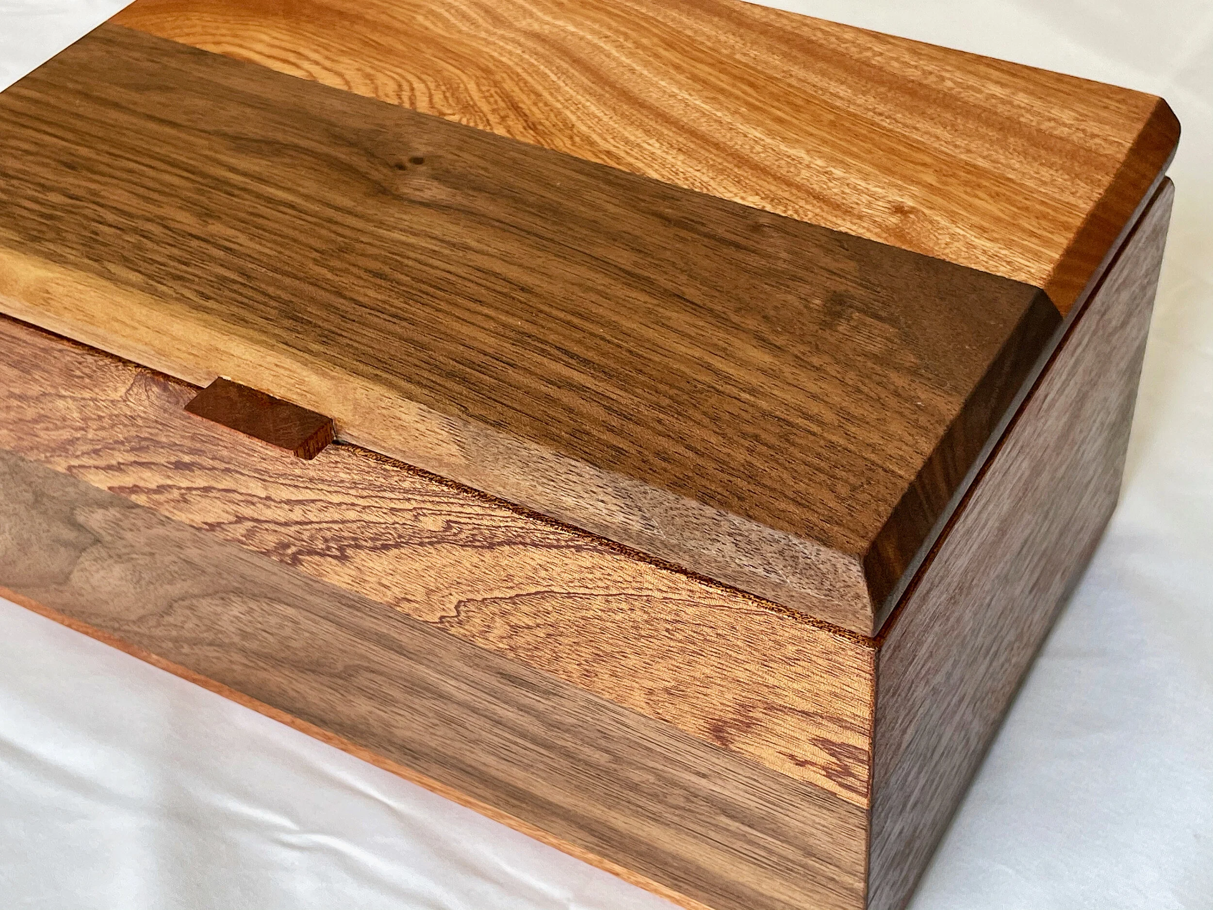 $160 - Keepsake box, walnut/sapele