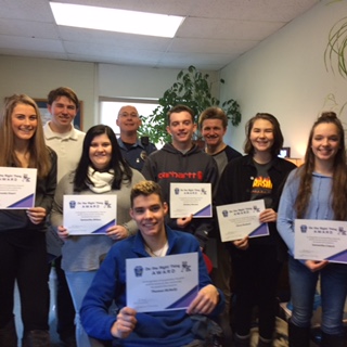 Pictured: Thomas McNally, Zachary Hersom, Lazlo Toth, Elona Bodwell, Samantha Witkus, Lucas Marquis, Brooke Stuart, Samantha Creech Not in the photo: Jacob Cyr, Gabriel Ramundo, Alaina Heseltine, Jack Weaver.