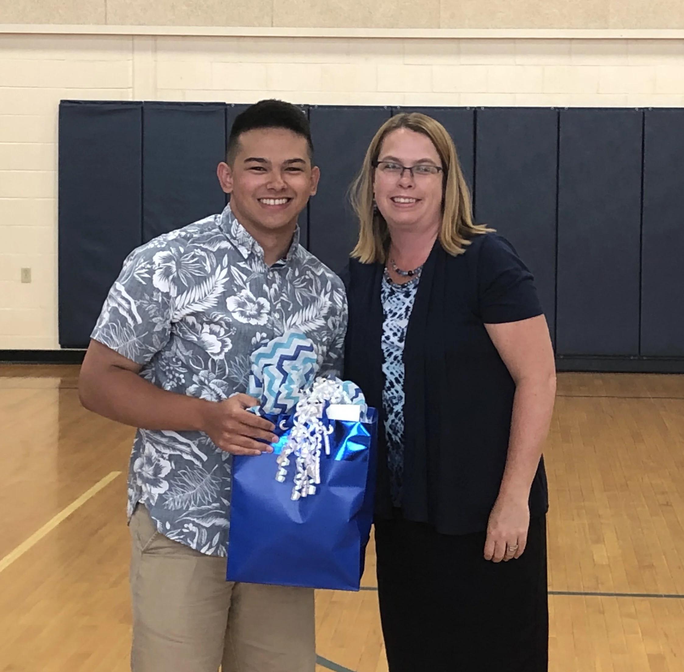 Graduated Joe Bergeon was recognized for his 2 years on the Board as a student representative.