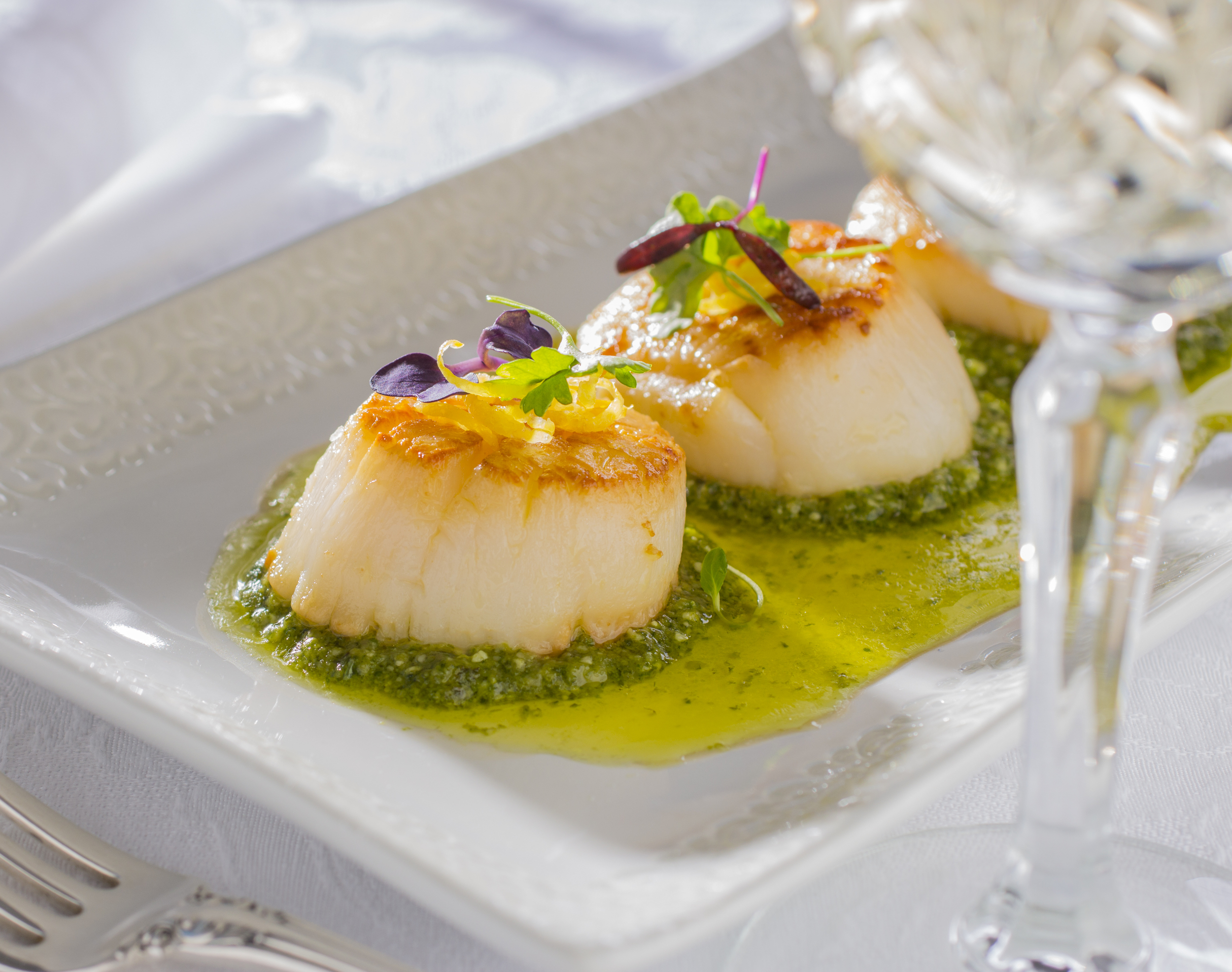 Scallops with Pesto Sauce