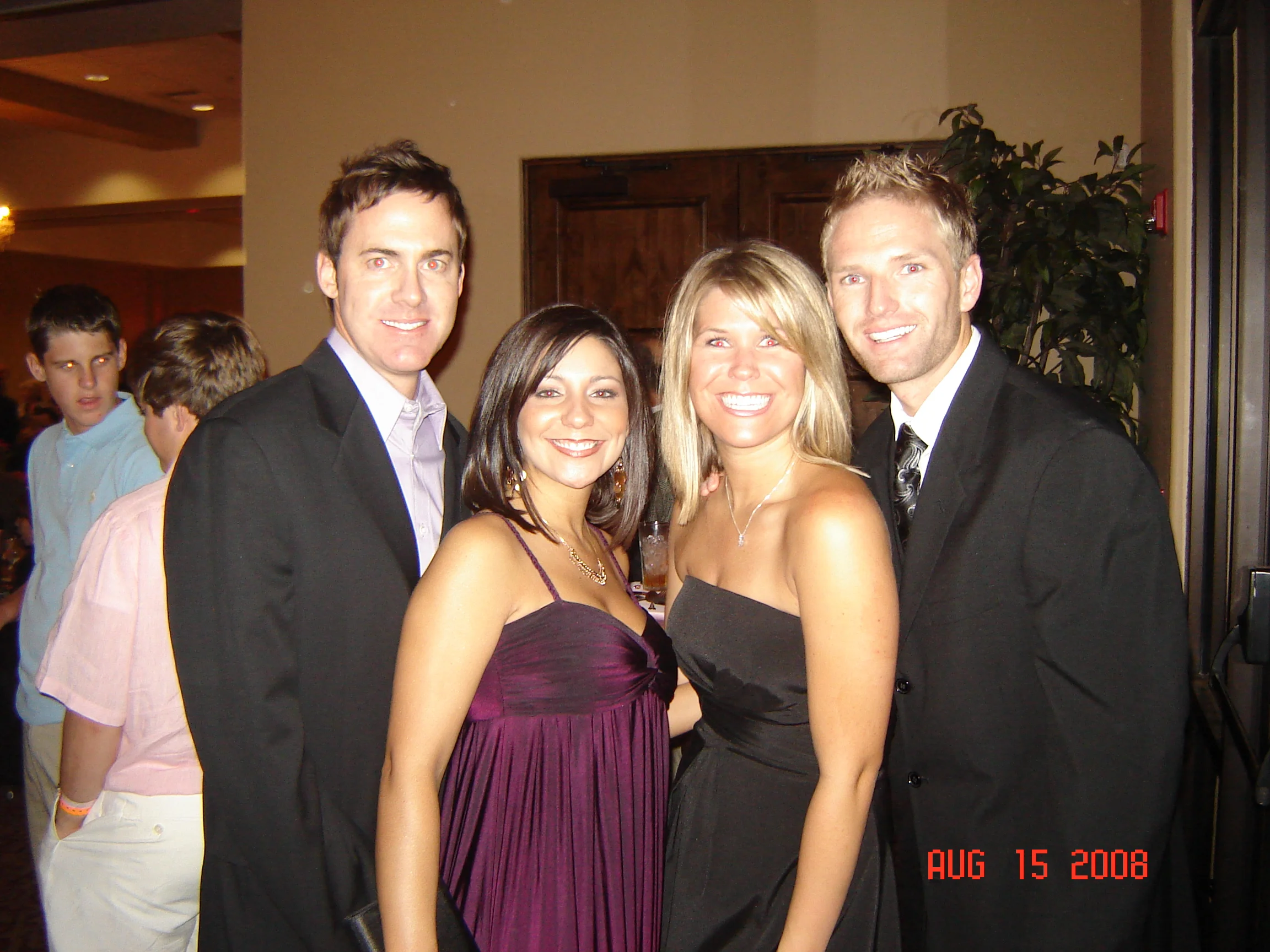 Brad & Jes. Lauren & Daniel. We have more laughs with this couple! They keep up howling.