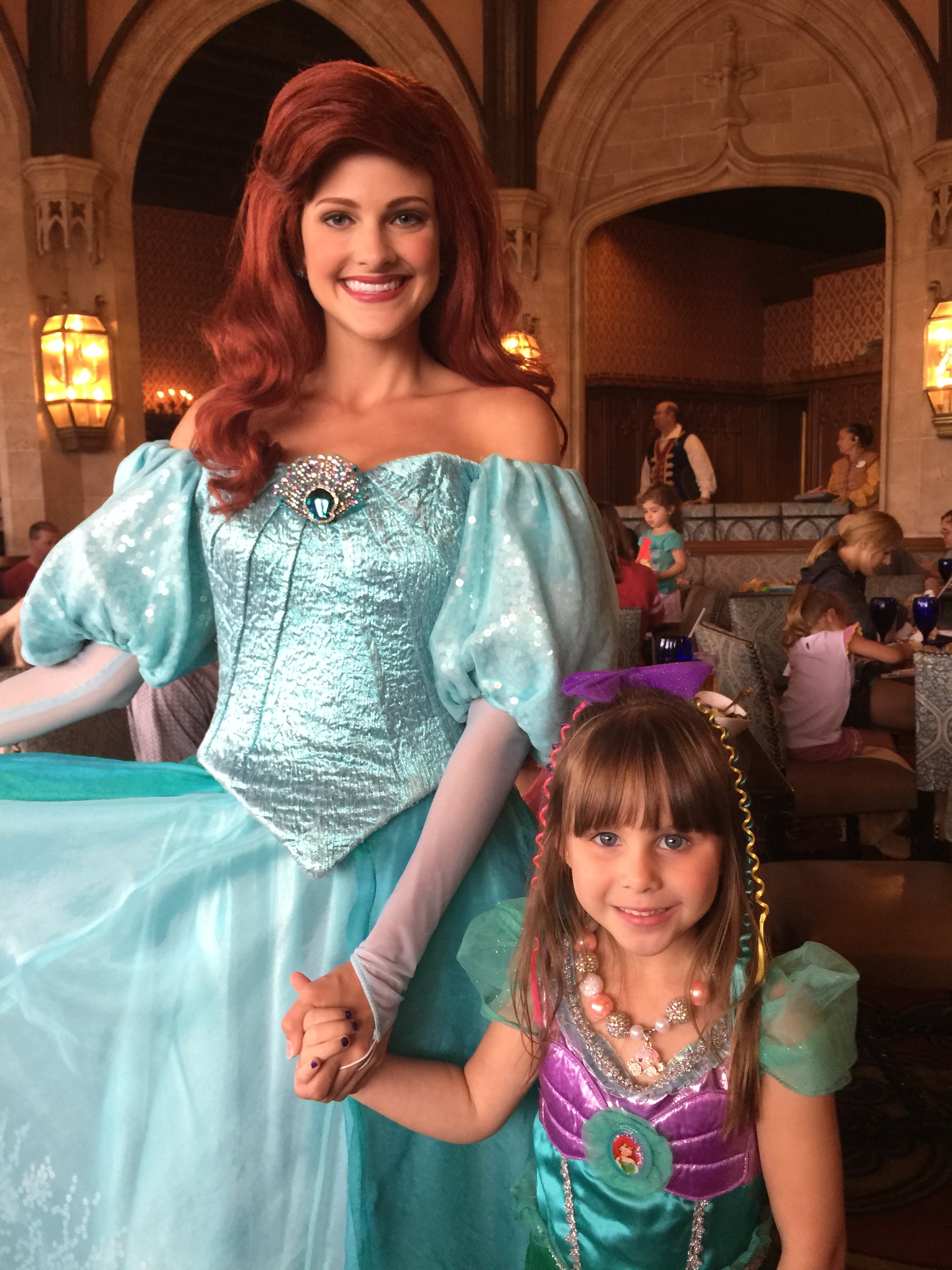 We met human Ariel at Cinderella's Royal Table. Emery was speechless!