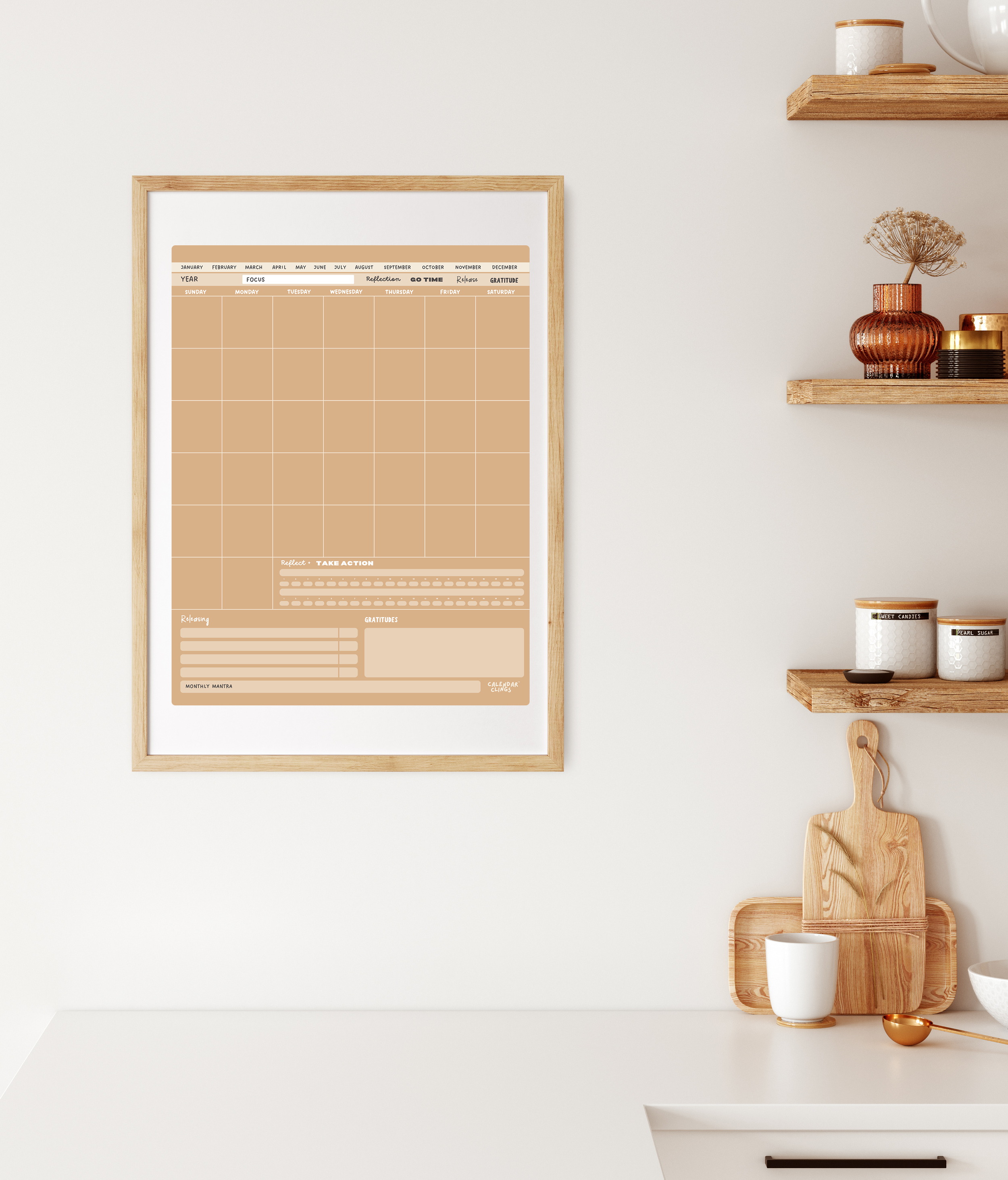 Reusable Calendar – Sandstone (Vinyl Edition)