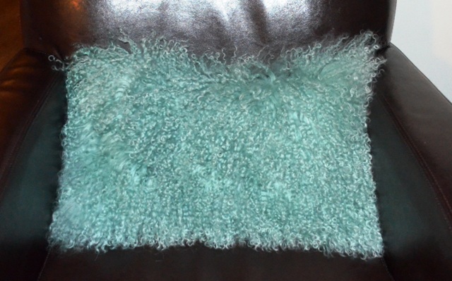 Robins Egg Blue Fur Pillow (18"x9")