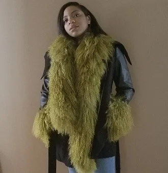 Mongolian Fur Scarf and Cuff Set