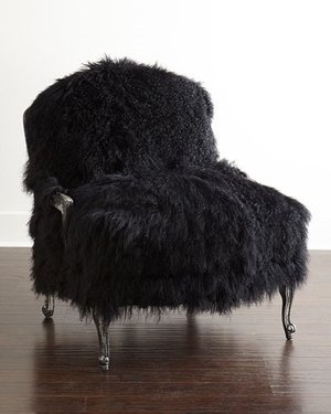 Mongolian Sheepskin Fur Chair Bergere Style