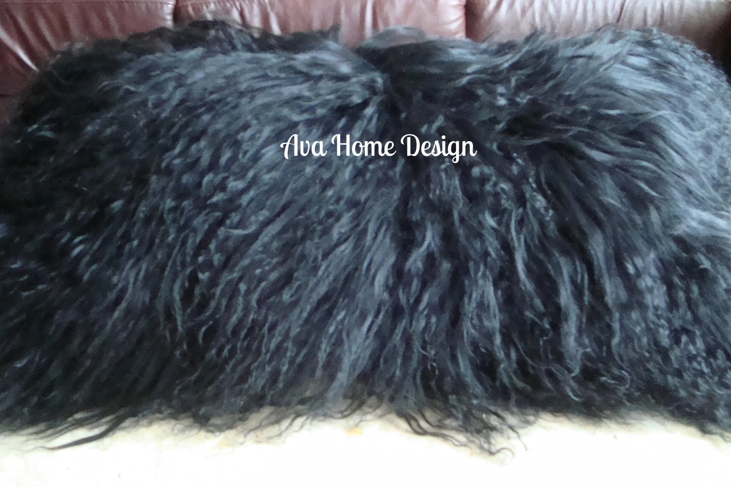 Black Fur Pillow