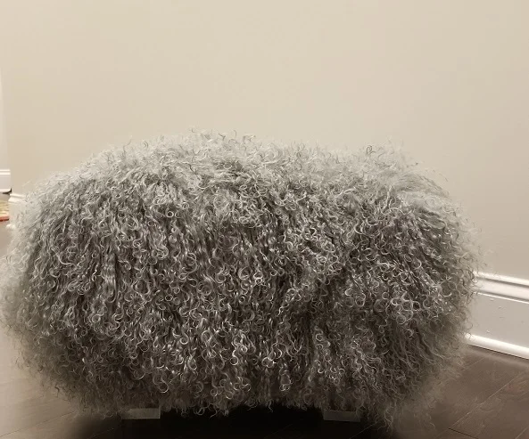 fur footstool