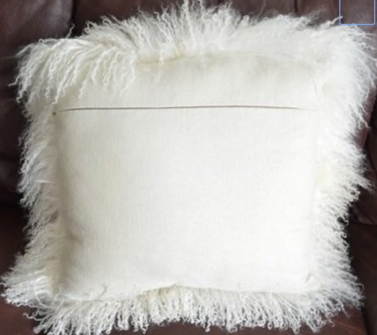 Mongolian Lamb 24x24 Extra Large Decorative Fur Pillow