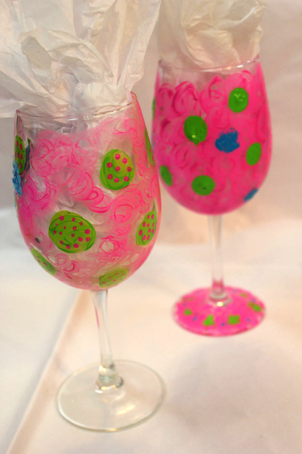 paint-your-own-wine-glasses-pink-with-green-dots-class-art-by-tjm-img_4701.jpg