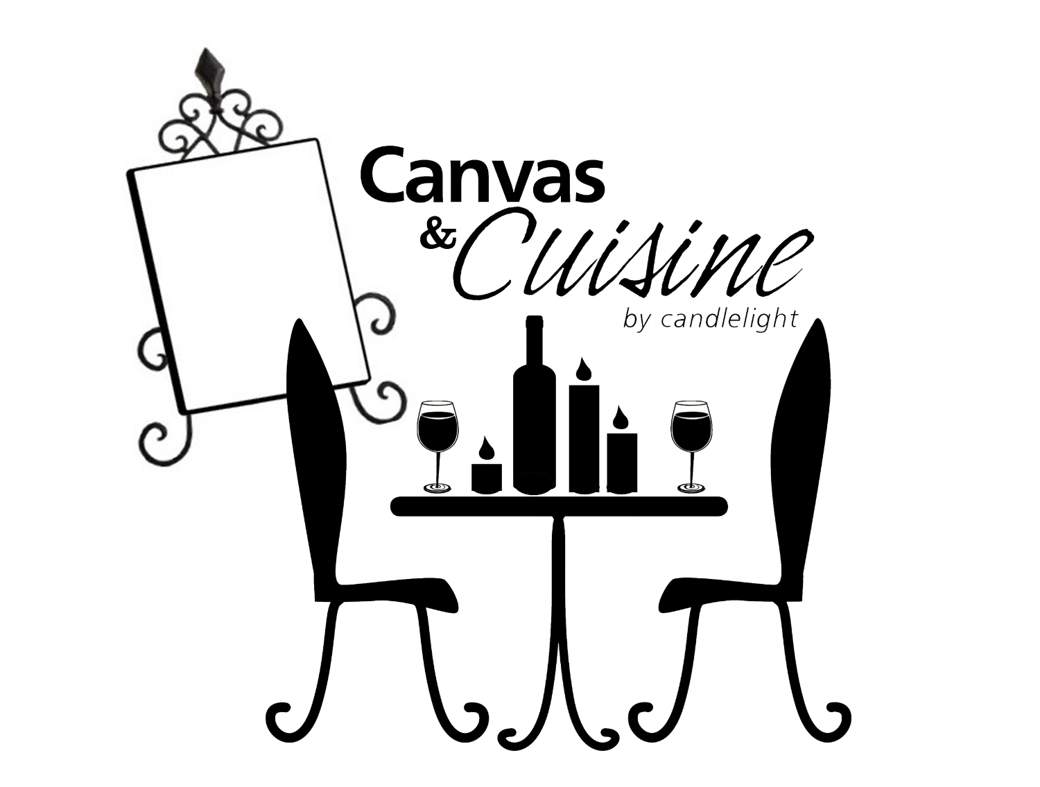 Canvas & Cuisine by Candlelight at 205 Collaborative with "Fox & Lady" - Dave Fox and Jessica Mashburn performing live music.