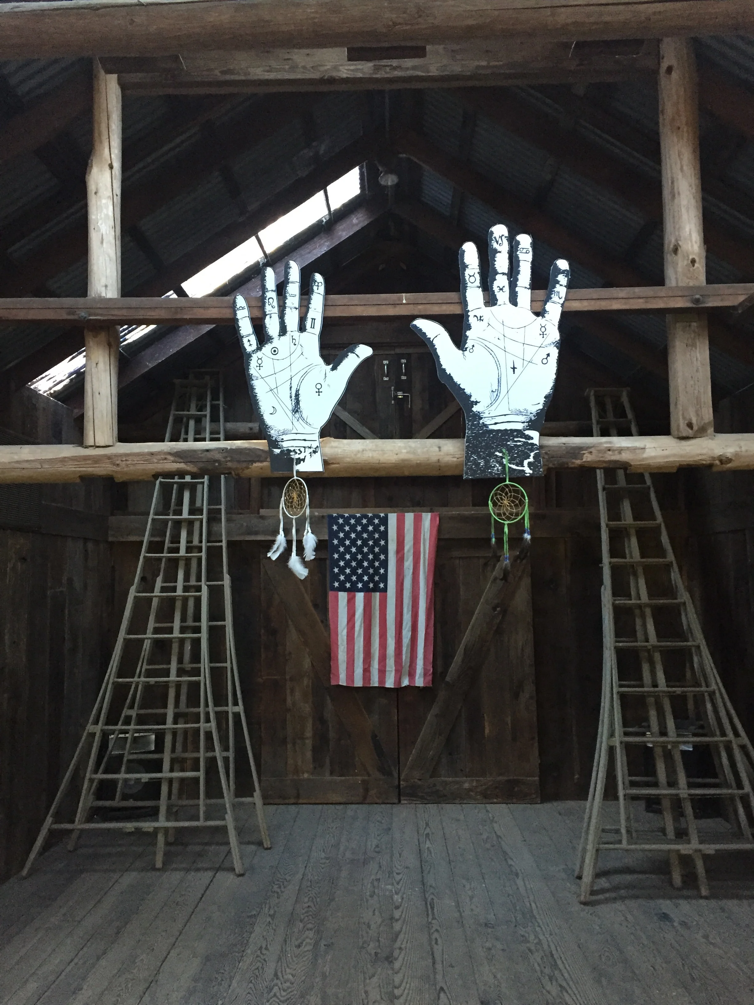 Homemade decor from the bride and groom for their Halloween wedding.